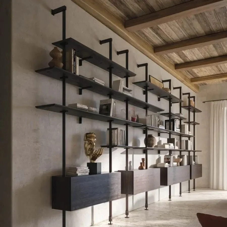 Bookcase Bookcase Modern Simple Luxury Modular Custom Metal Aluminum Frame with Living Room Bedroom Light Emitting Diode Light