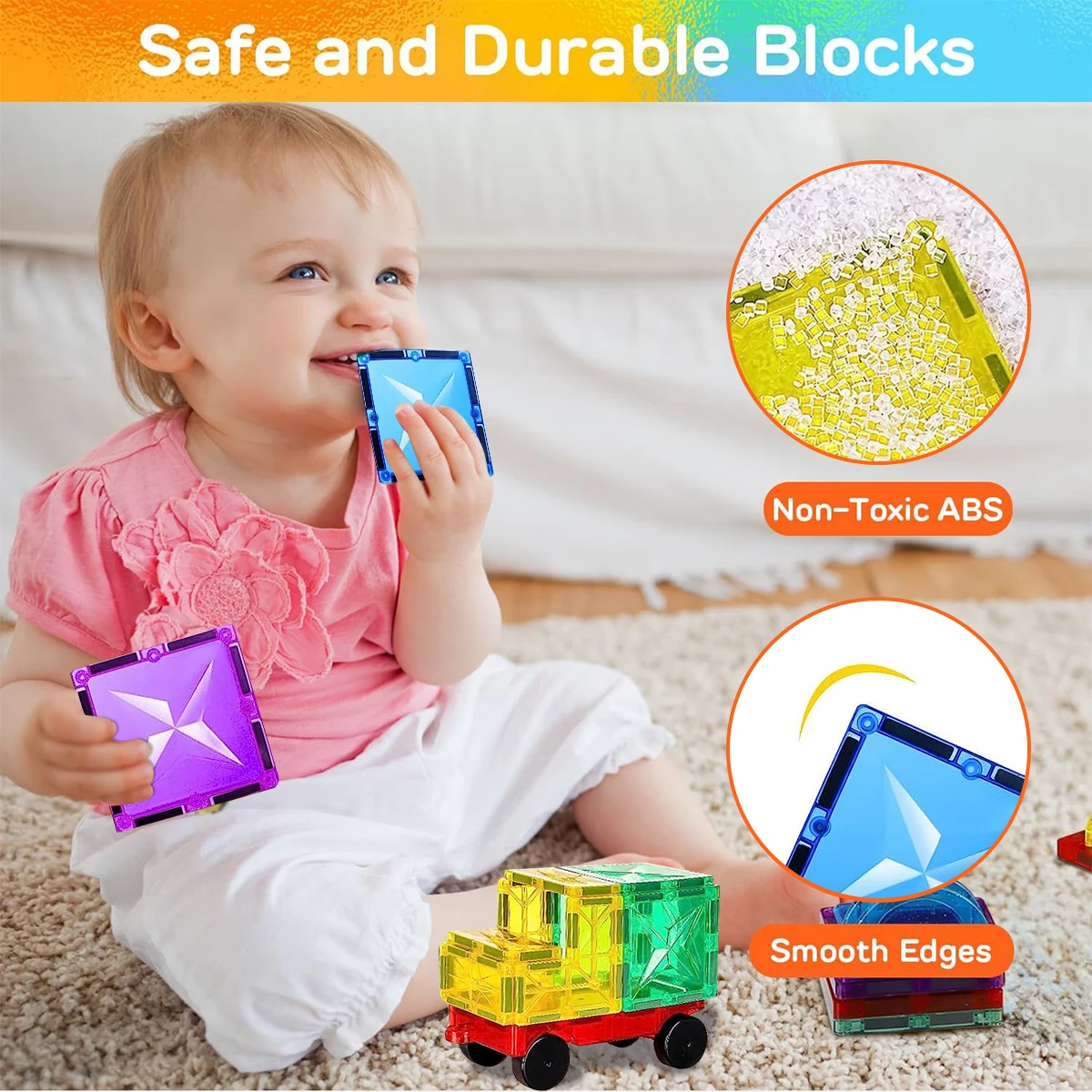 Magnetic Construction Set Model & Building Toy DIY Magnetic Blocks Tiles Montessori Educational Magnet Toys For Kids Gift