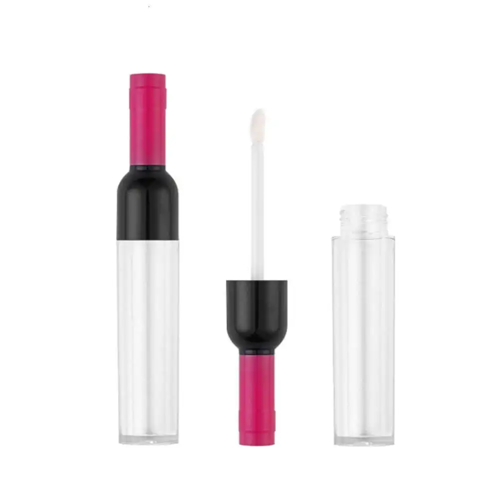 Red Wine Bottle Clear Mini Lip Gloss Tube Empty Lip Balm Bottles Cosmetic Travel Glosss Container With Lid For Lipstick Tubo De