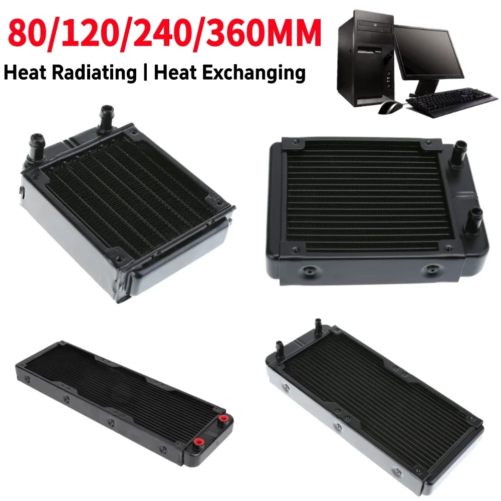 Radiador de refrigeración por agua de aluminio, 18 tubos de 80mm, ordenador, PC, CPU, sistema de refrigeración por agua, pieza del disipador de calor, radiador de ordenador de 120/240/360mm