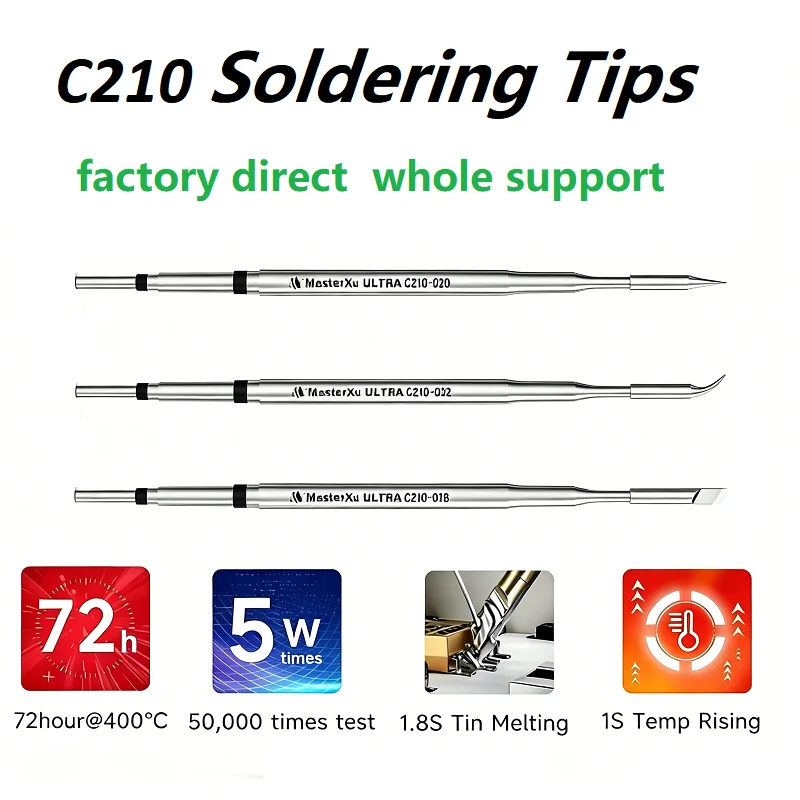 High Quality MasterXu ULTRA C210 Welding Tips 5Pcs Pack Quick Heat Soldering Tips Factory Wholesale Large Quantity Custom Logo