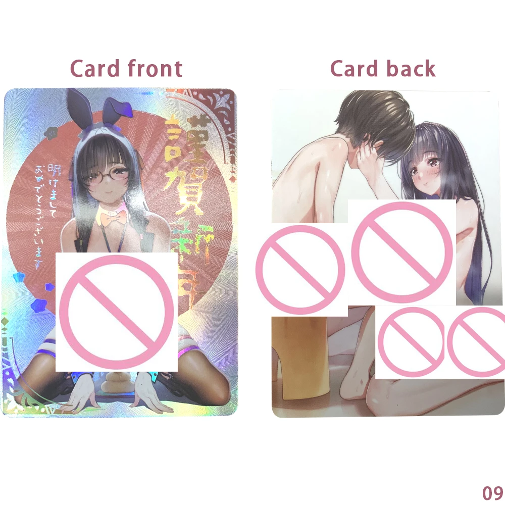 Fat Girl Nude Collection Card Anime Naked Big Breasted Girl Card Refractive Color Flash Embossed Textured Gifts 63*88mm