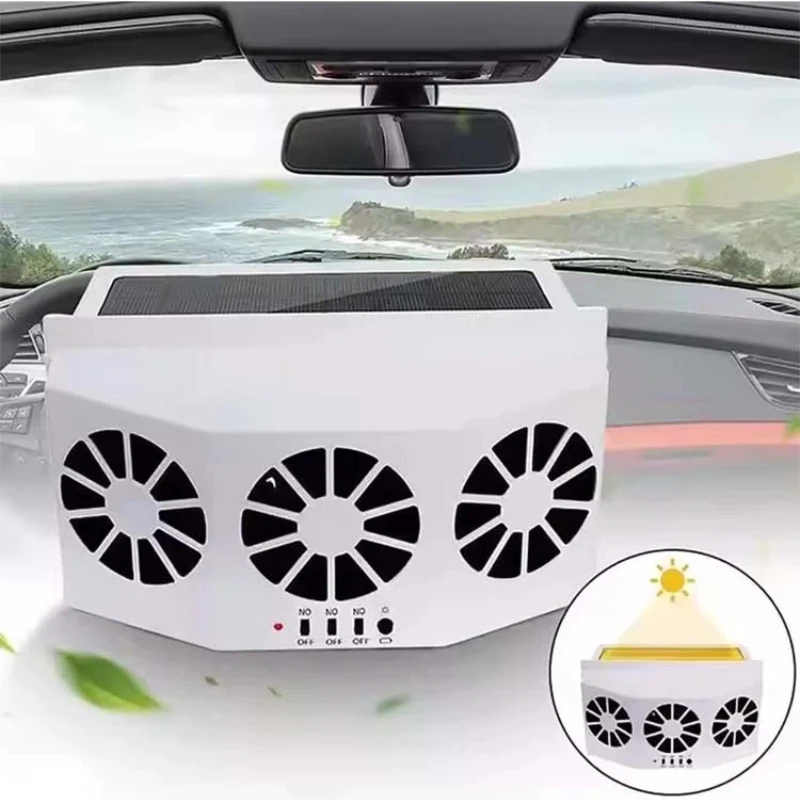 

New Car Ventilator 3 Cooler Fans Solar-powered Cooling Vent Exhaust Portable Safe Auto Fan Amd Usb Accessories