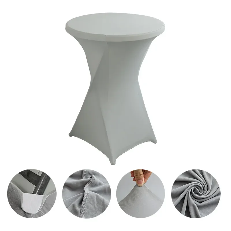 Bruiloft Decoratie Elastisch Tafelkleed Cocktail Tafelkleed Spandex Stretch Hoge Bar Hotel Verjaardagsfeestje Verschillende kleuren