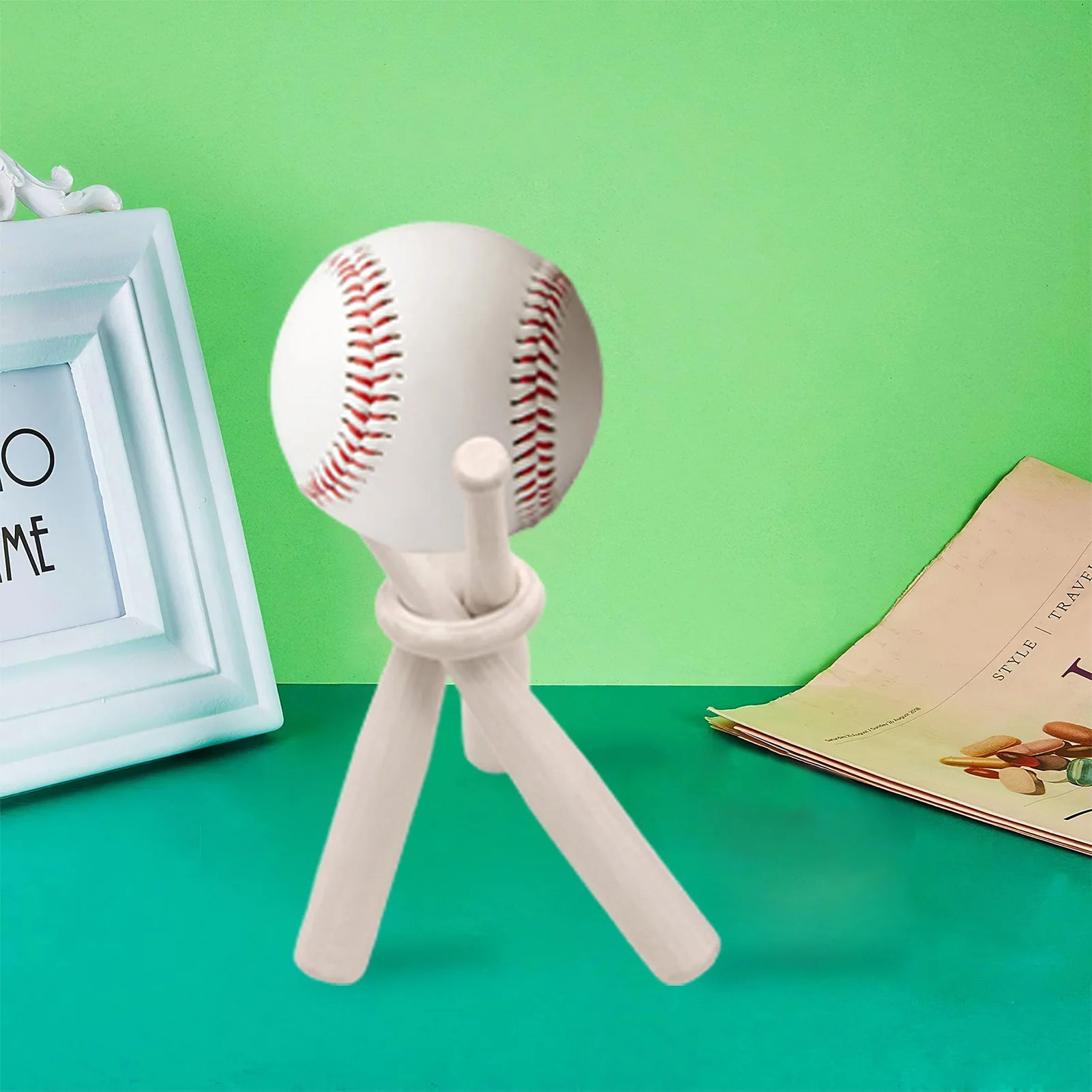 Wooden Softball Stand Display Easy to Detach Classic Design Bat Ball Holder Suitable for Spheres/ Golf/ Softball XR-Hot