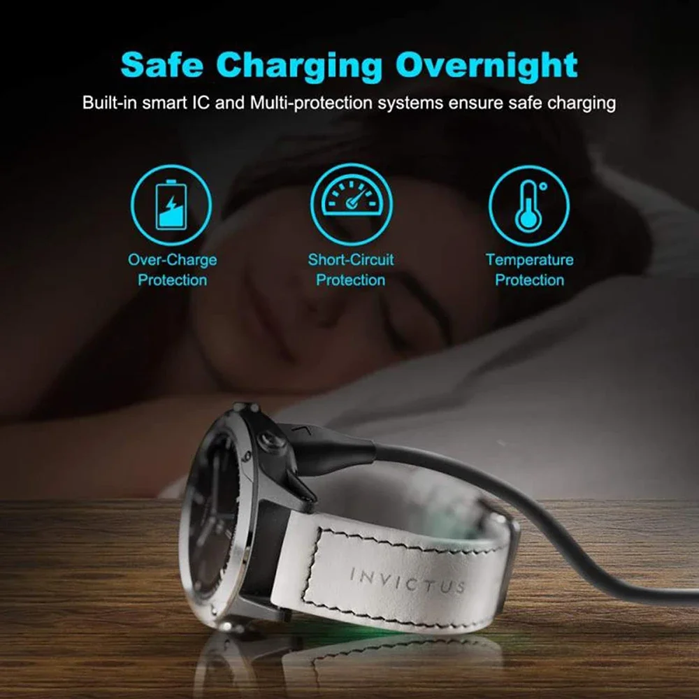 1 متر USB كابل شحن ل Garmin Fenix 7 7S 7X 6 6S 6X 5 5X 5S Plus Vivoactive 3 Forerunner 945 935 245 255 كابل شاحن حوض