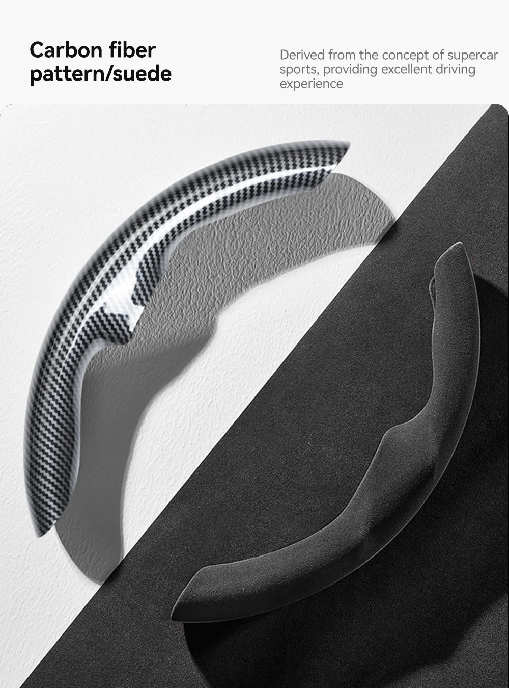 Lenkradabdeckung aus Carbonfaser-Optik, Sportlenkrad, rutschfeste Hülle, universell passend für Tesla Model 3 und Y, ideal für Autofahrten. – Detail 7