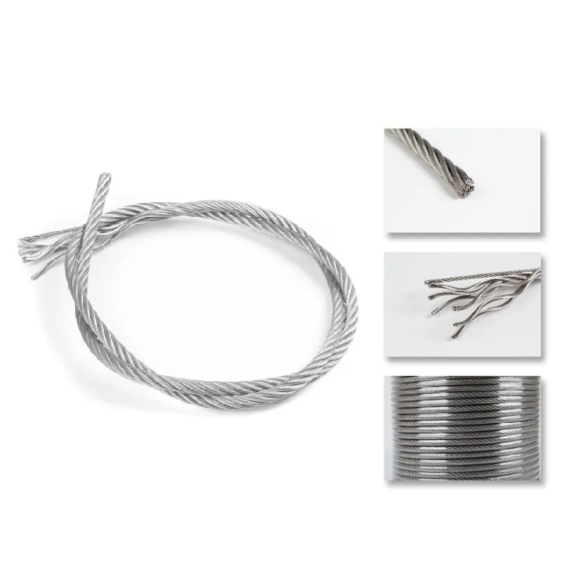 Diameter 0.5--5mm,20 to 100 Meters Stainless Steel Wire Rope Soft Cable Fishing Clothesline Lifting Rustproof Line