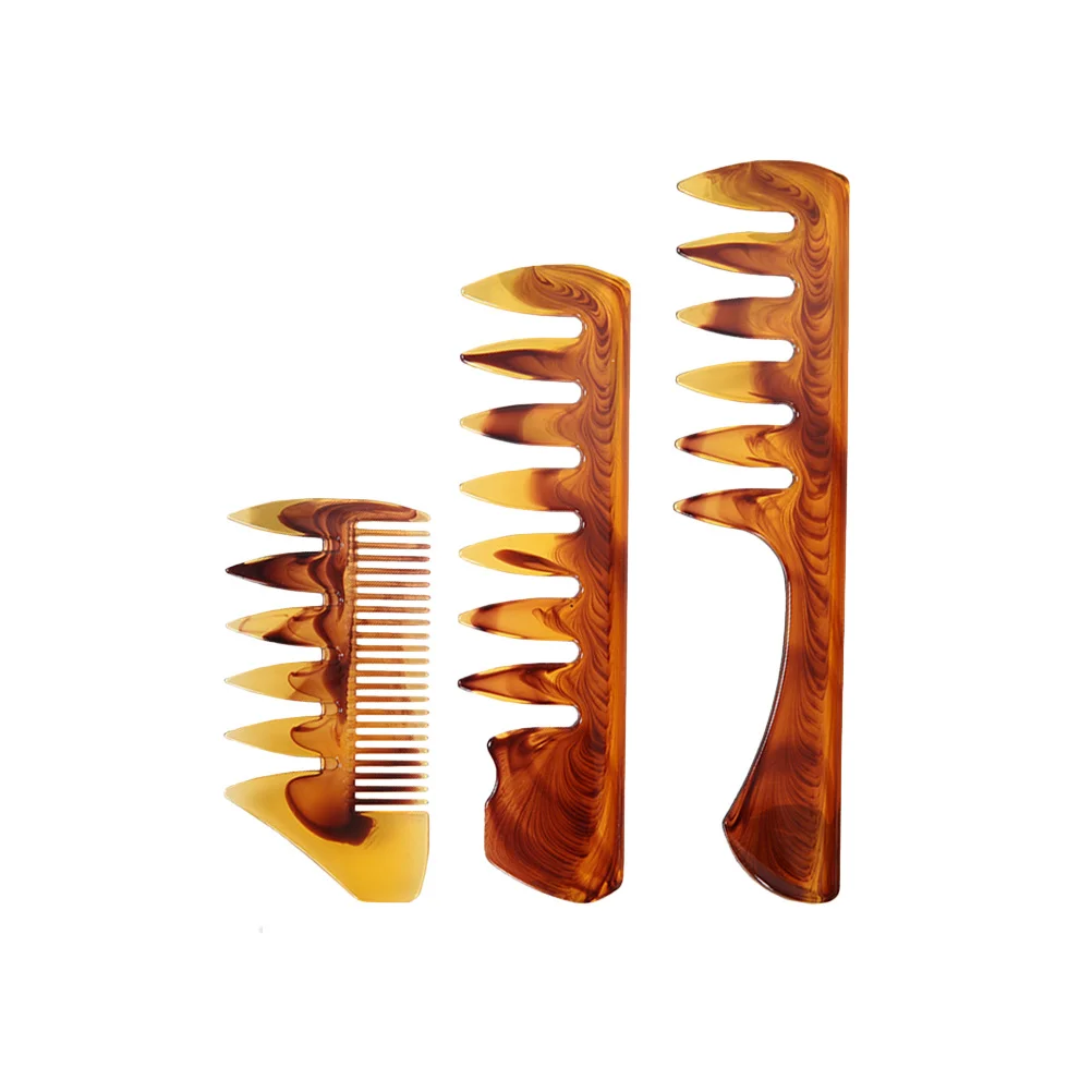

3Pcs Amber Hair Combs Smooth Massage Combs Hair Spray Styling Hairdressing Accessories Fork Comb Man Comb