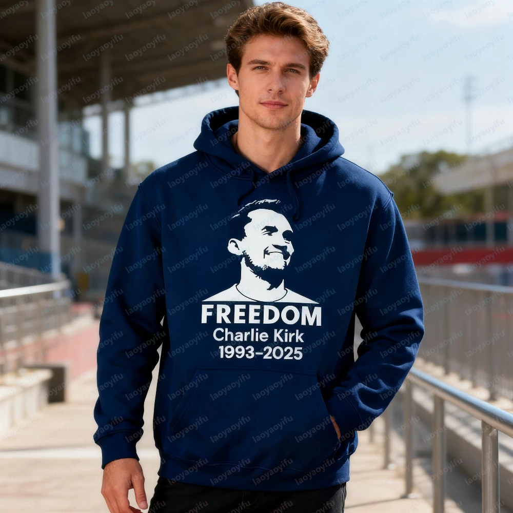 

FREEDOM Charlie Kirk Hoodie Memorial Rip Charlie Sweatshirts Patriotic Men Women Memorial Blouse Current Affairs Streetwear