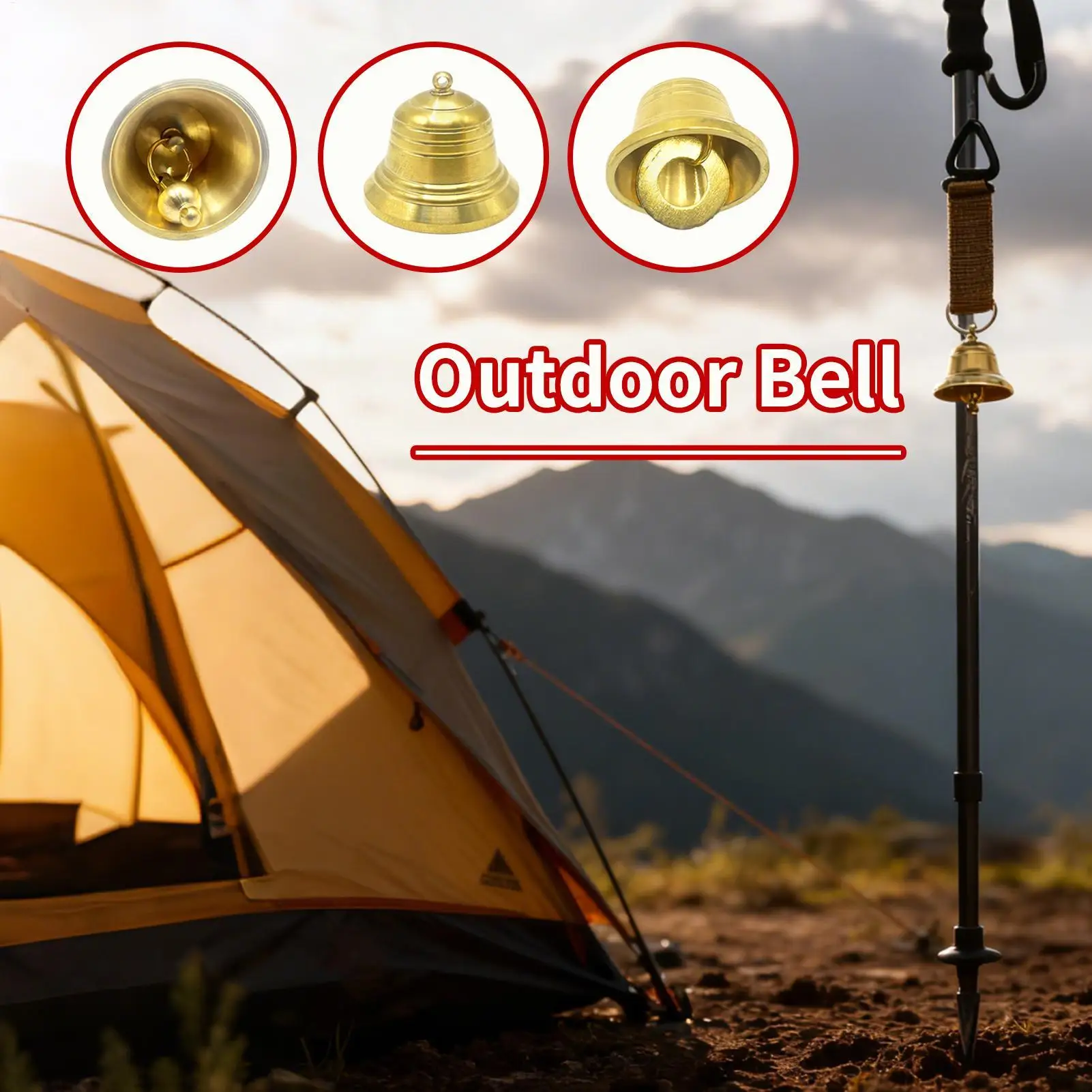 Bear Driving Bell Loud Portable Brass Protection Hiking Bear Protection For Climbing Park Picnic Fishing Campfire Survival