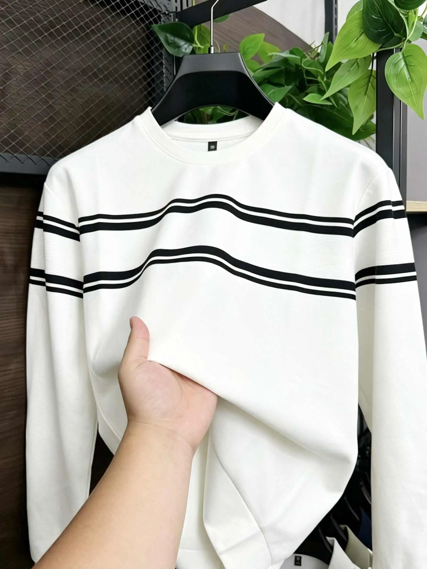 Camiseta de Manga Longa de Alta Qualidade para Homens, Tecido Amigo da Pele, Estilo Casual, Nova Chegada de Outono