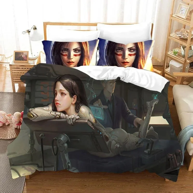 3D Printed Movie ALITA Pattern Bedding Sets exquisite bed supplies set duvet cover bed comforter set luxury birthday gift