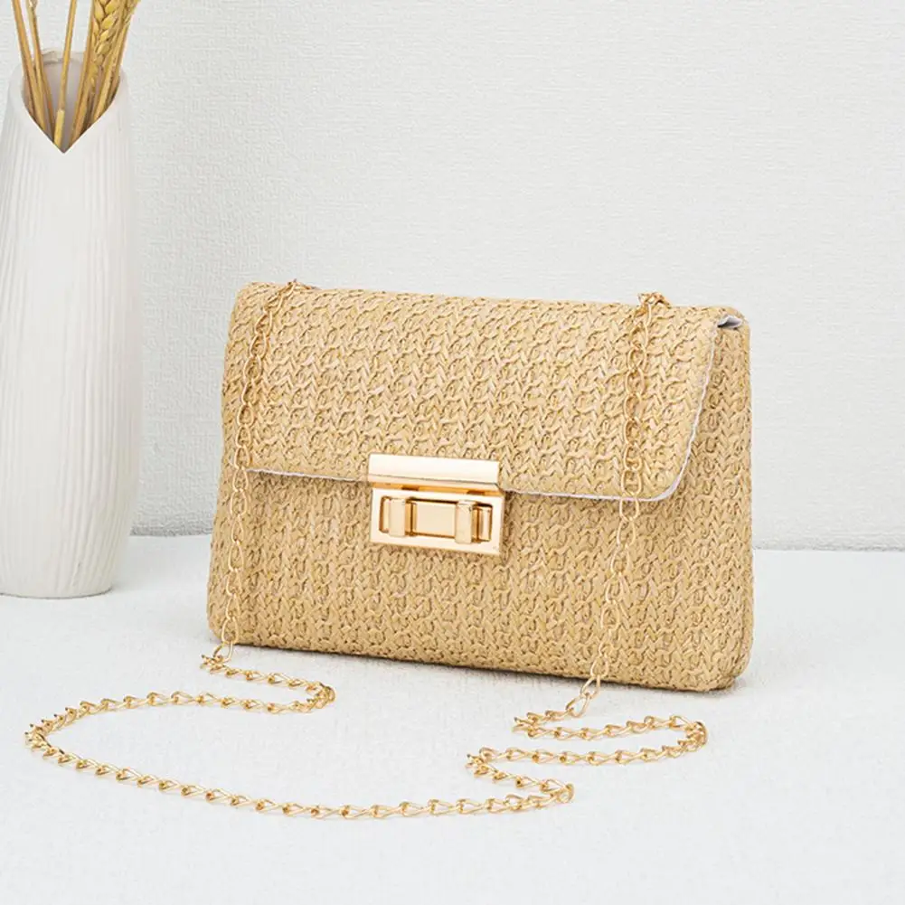 Сумка через плечо, модная соломенная сумка на плечо, ручная работа, большая вместительная сумка-клатч, тканая пляжная сумка для женщин