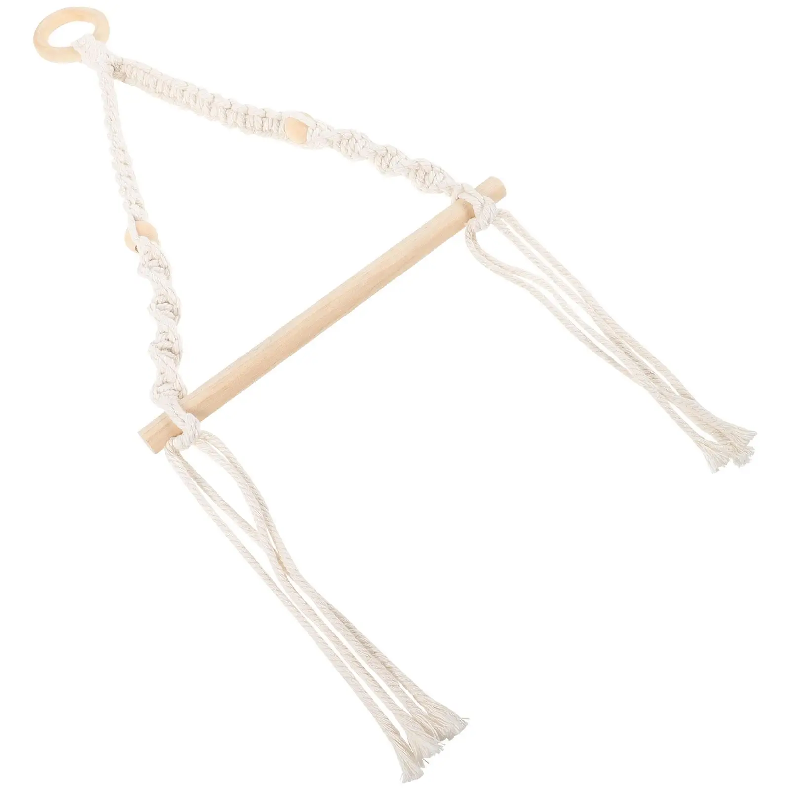 

1pcs Wall Mounted Cotton Rope Wood Material Storage Rack Toilet Paper Holder Tissue Roll Macrame Design Bathroom Accessories
