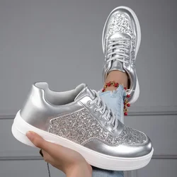 Fitness Sports shoes Casual Shoes Sportwear Walking shoesPatent-leather sequins lightly women's cricket shoes