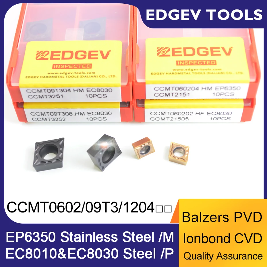 

EDGEV CCMT060202 CCMT060204 CCMT09T304 CCMT09T308 CCMT120404 CCMT120408 Carbide Inserts Internal Turning Tools CNC Lathe Cutter