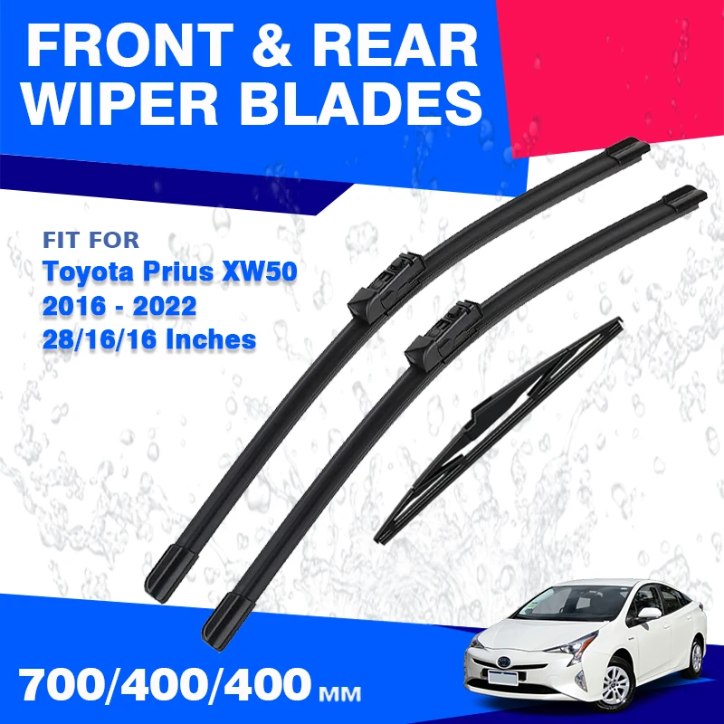 For Toyota Prius 50 XW50 2016 2017 2018 2019 2020 2021 2022 Front Rear Wiper Blades Set Windscreen Windshield Car Accessories