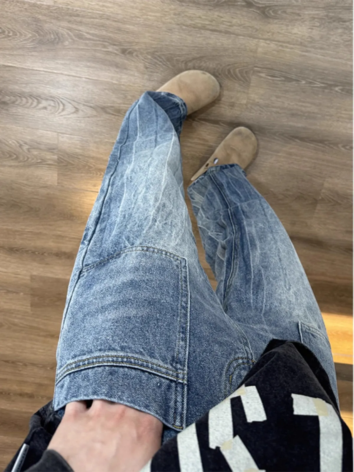 

Мужские джинсы Cleanfit в американском стиле High Street, зауженные, с легким клешем, повседневные, прямые брюки