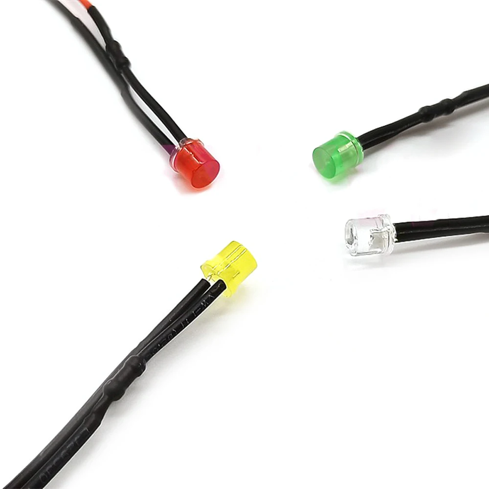 10pcs 5mm LED grandangolari piatti precablati 3V-220V LED Ultra luminosi diodi emettitori lampadine bianco blu giallo verde rosso