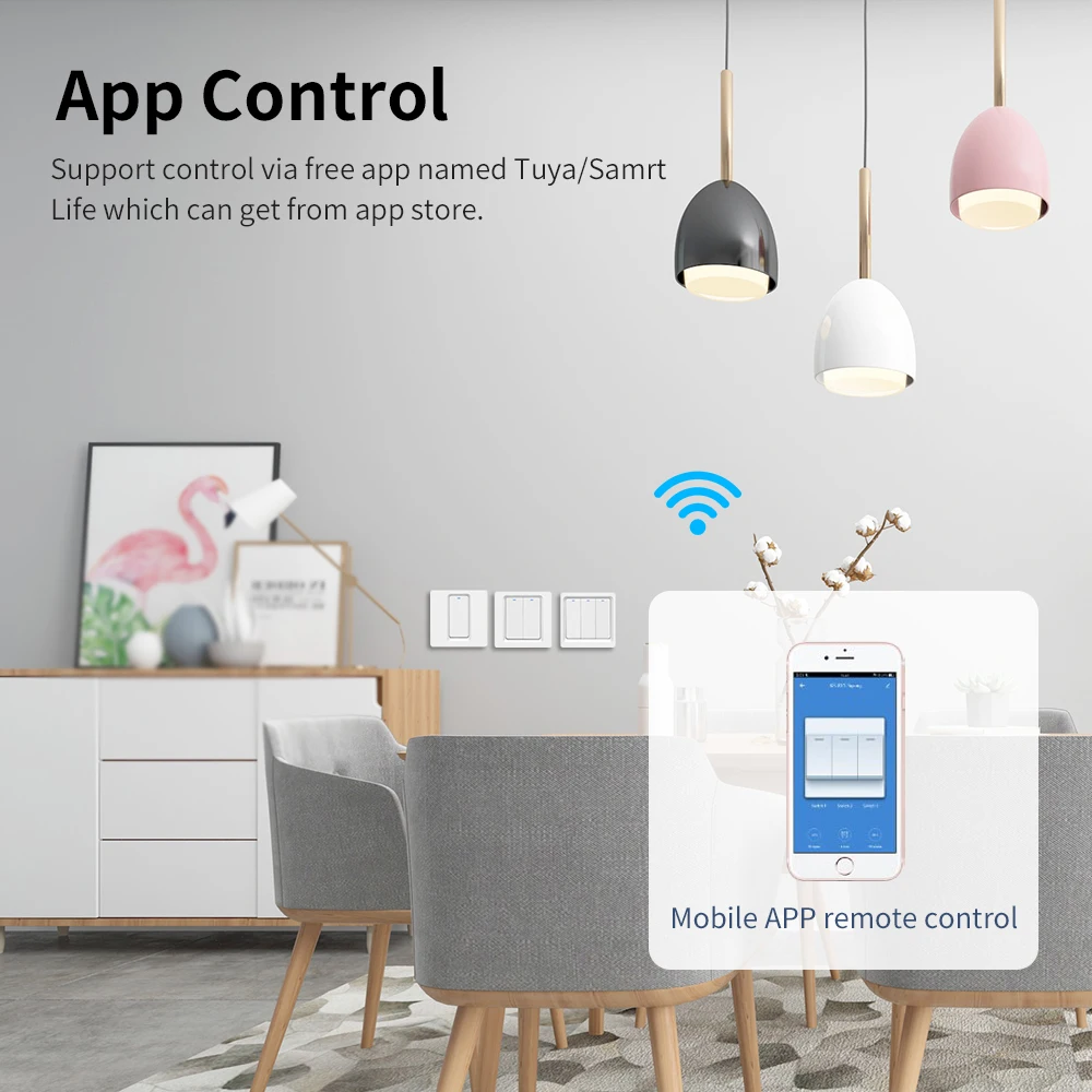 Smart Apple Homekit WiFi Switch Pusher Button Wall Light Switches EU 1/2/3 Gang Wireless Siri Voice Control Google Home Alexa