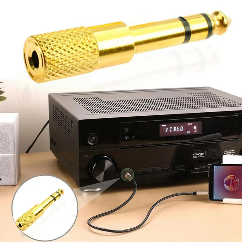 6.5mm Female To 3.5mm Male Guitar Adapter Audio Frequency Interface Link Cable Plug Microphone Adapter Converter Aux Cable