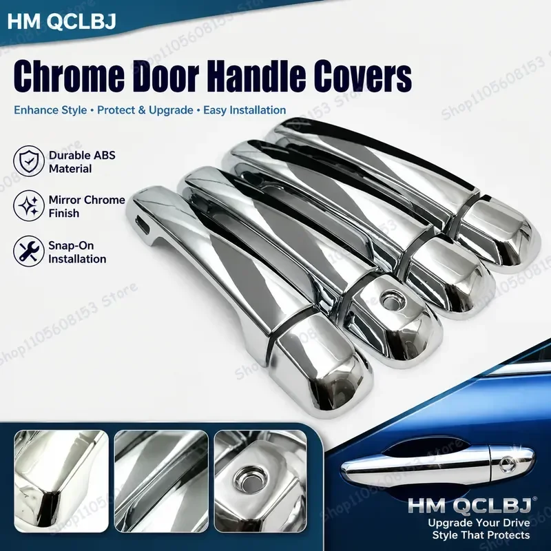 

For Toyota Prado 10-18 Door Handle Sticker Middle East Version Chrome Door Bowl Handle Decorative Trim Modification Accessory