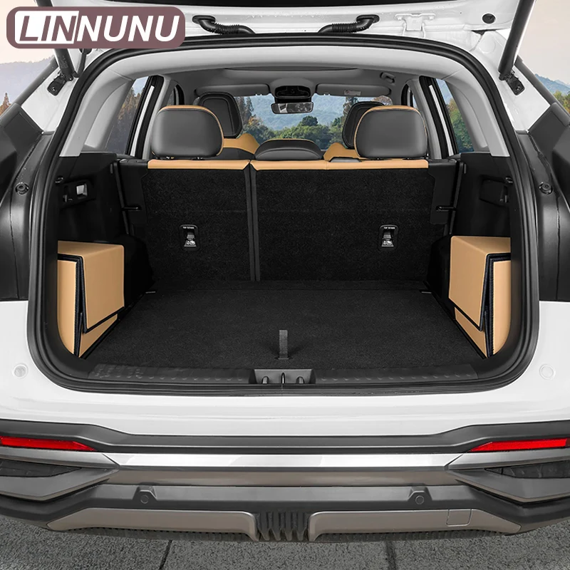 LINNUNU Trunk storage box Fit for Geely Starray Atlas II Boyue L Car Soft leather Storage box on the side slot of the trunk