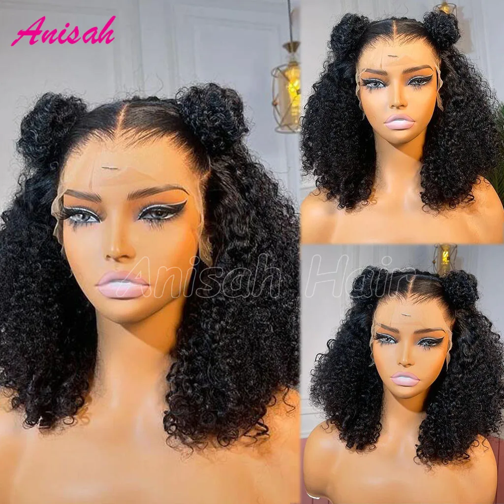 

Afro Kinky Curly Wig Human Hair 13x4 Lace Front Human Hair Wigs Pre Plucked Curly Lace Closure Wig For Women 180 Density