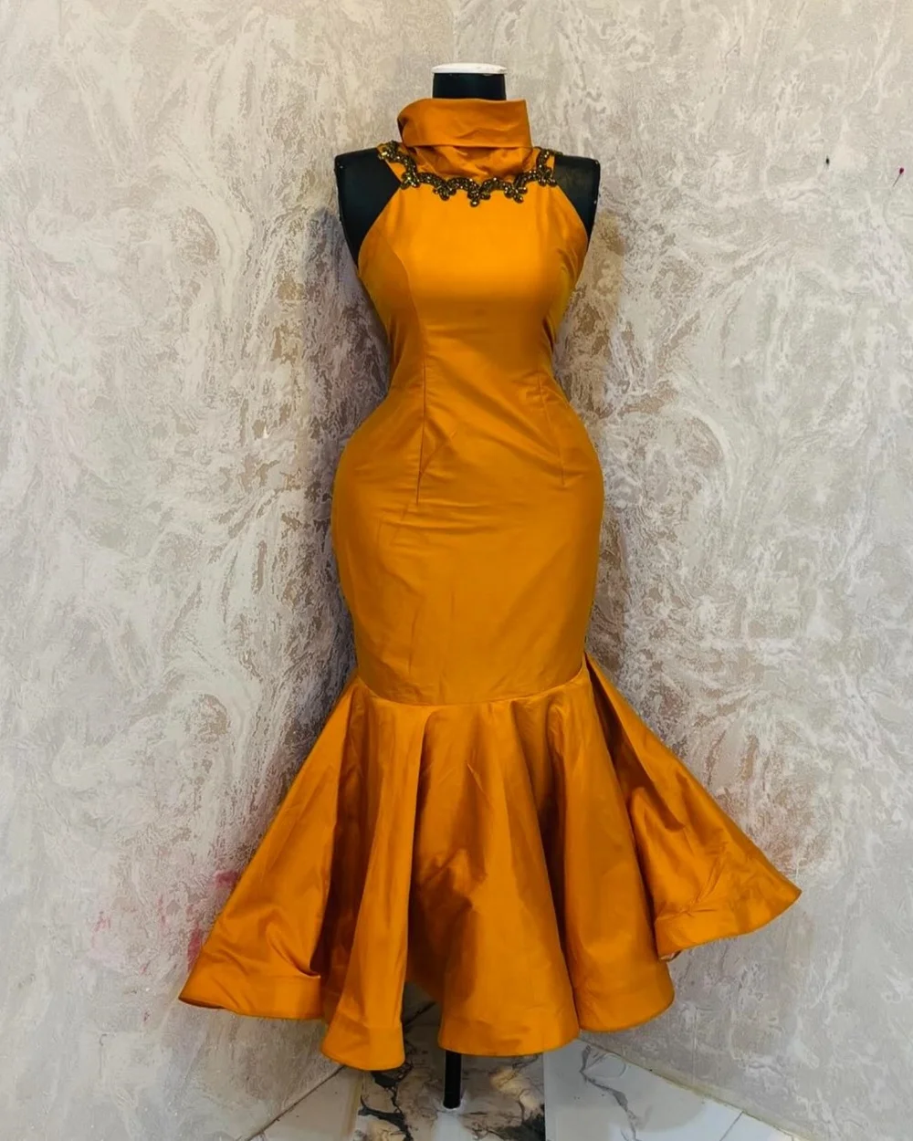 Customized Sequined Beading Mermaid High Collar Long Dresses Bespoke OccasionParty Elegant Simple Sizes Available