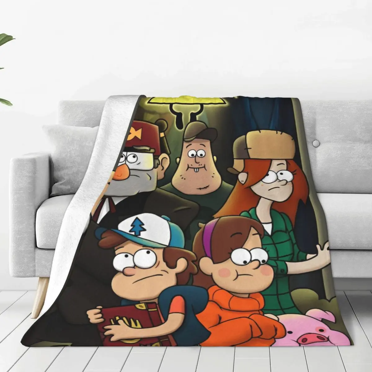 Gravity Falls Bill Cipher Characters Fleece Throw Blankets Cartoon Anime Blankets for Bed Bedroom Super Soft Bed Rug