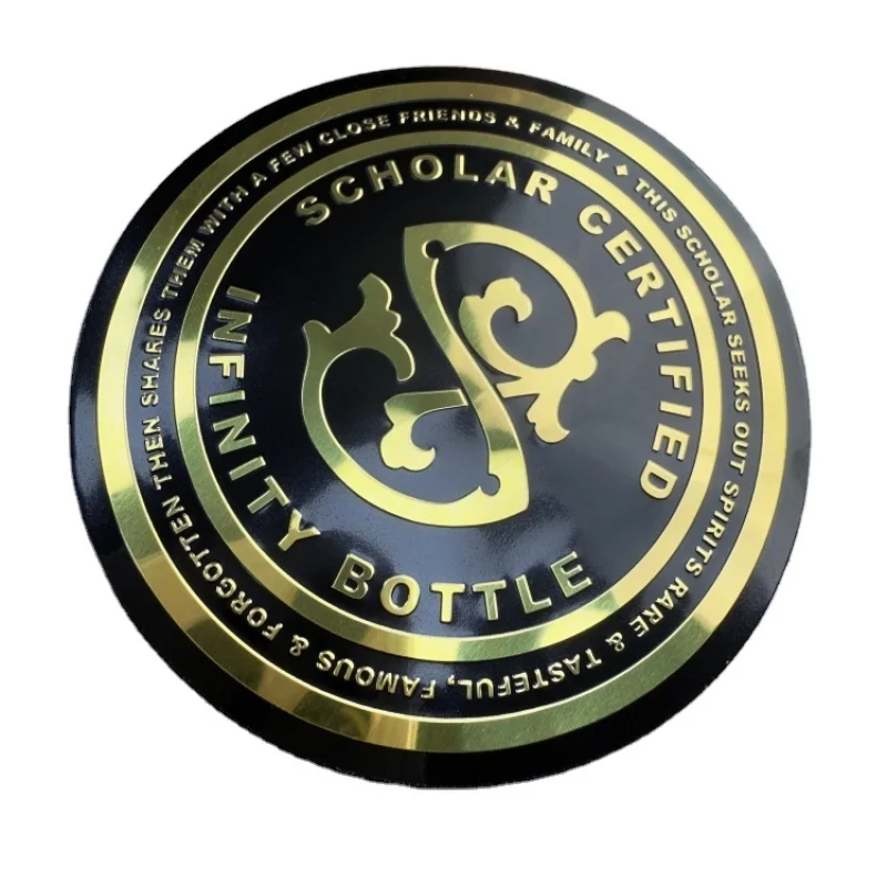 custom.Customize Embossed Aluminium Perfume Bottle Stickers Metal Wine Label Liquor Bottle Labels
