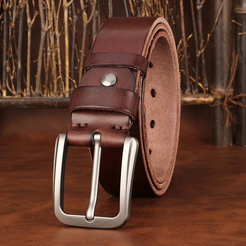 38cm-メンズ本革ベルト-ユースカジュアルジーンズ-合金ピンバックルベルト-トップレイヤー牛革-ウォッシュドヴィンテージ-純牛革ベルト