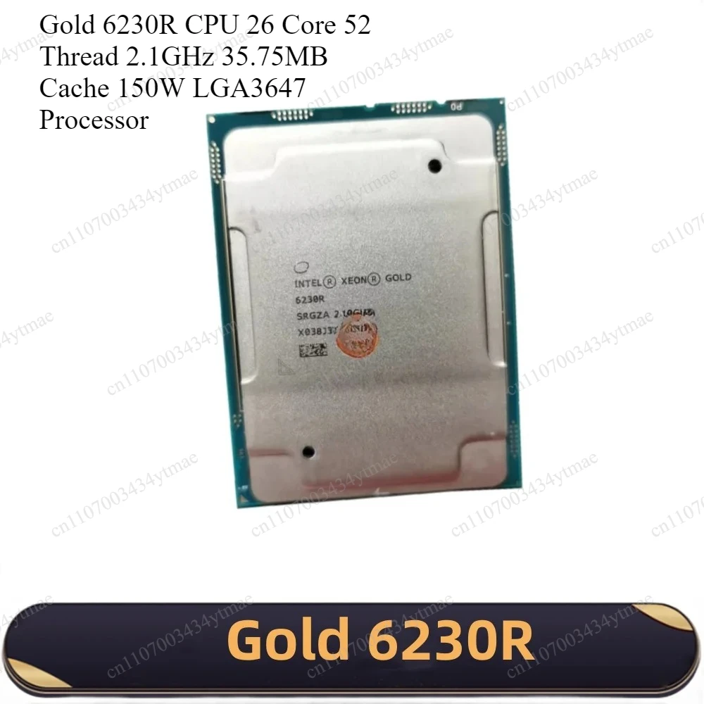 Gold 6230R CPU 26 Core 52 Thread 2.1GHz 35.75MB Cache 150W LGA3647 Processor