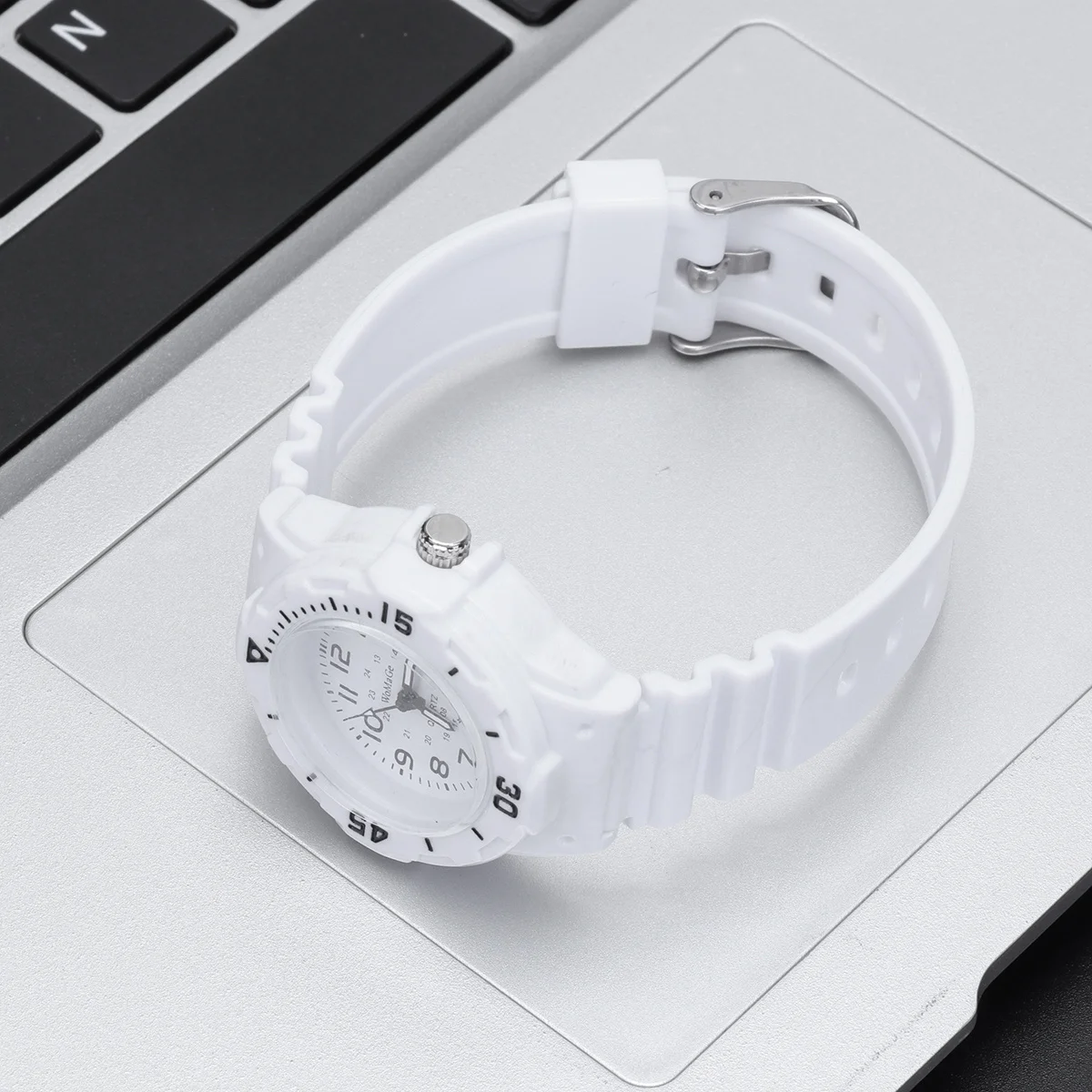 Silicone Quartz Watch For White 'S Sports Wristwatch With Arabic Numerals Lightweight Waterproof Design For