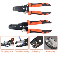 12 in 1 Wire Pliers Stripper Multifunctional Electrician Peeling Household Network Cable Wire Stripper Puller Stripper Tools