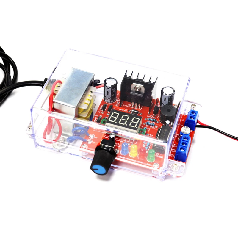 Electronic DIY LM317 Adjustable Voltage Regulated Kit DC Step-down Power Supply Making Parts With Case Soldering Assembly 220V