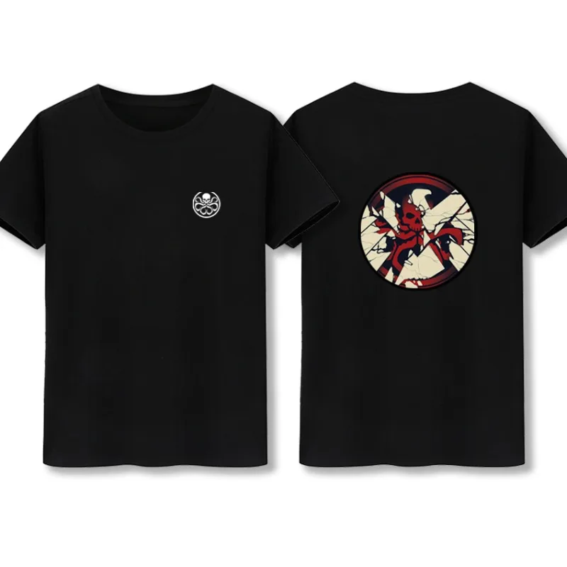 S.H.I.E.L.D. Camiseta de Agent Avengers Marvel, traje de moda de algodón puro de otoño de manga corta para hombre