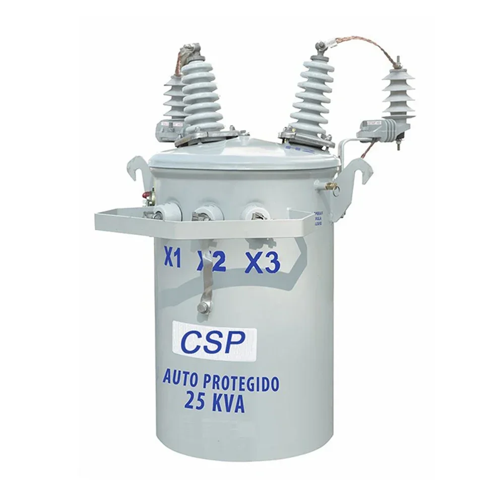 ONAN 60Hz 23kV 230V / 460V 50kVA Oil Immersed Copper Single Phase Pole Mounted Transformer