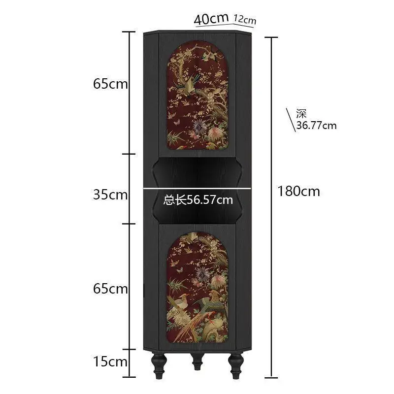 DSA solid wood corner cabinet storage bookshelf living room sofa triangular cabinet dining room dining side storage cabinet