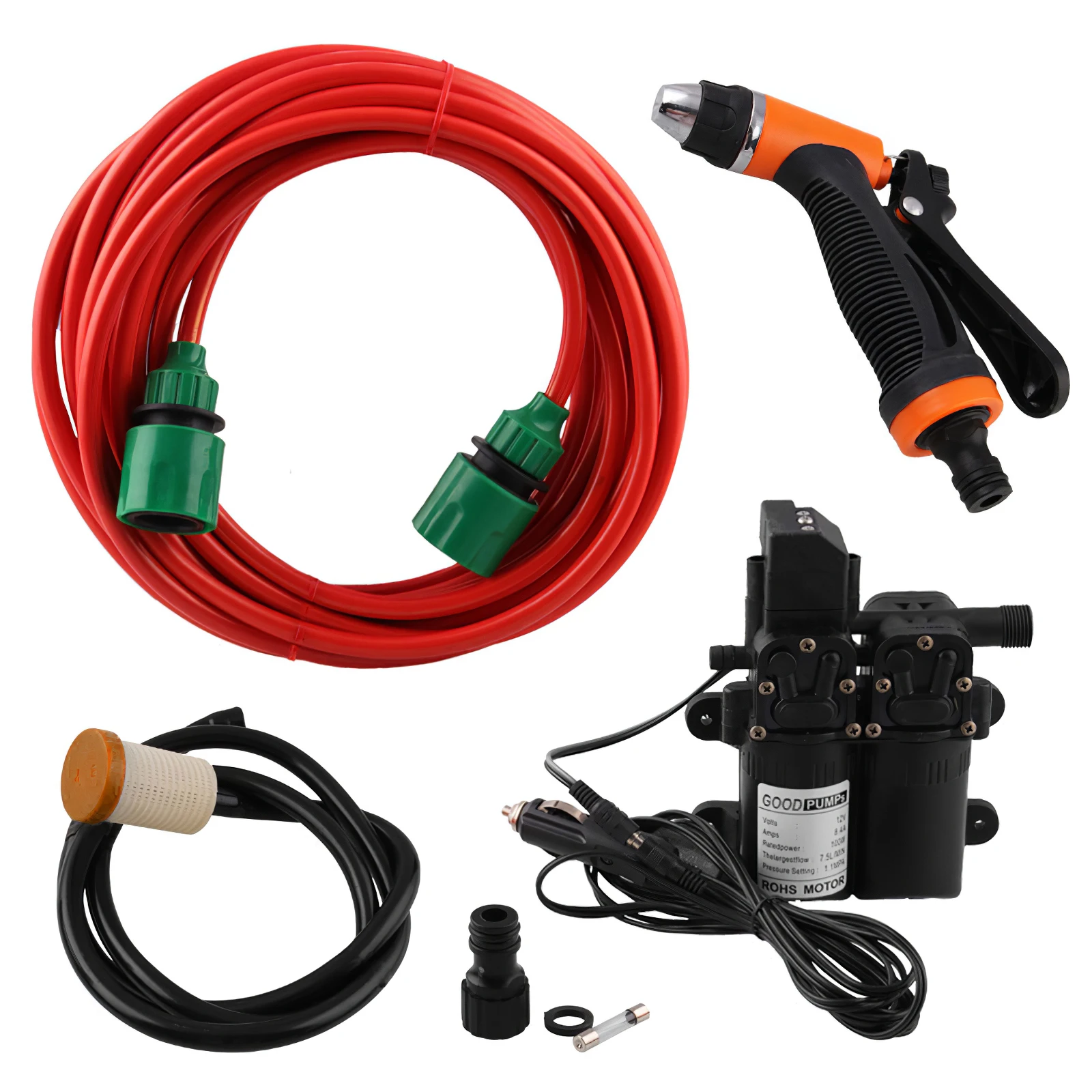 Car Wash 12V Car Washer Gun Pump High Pressure Cleaner Car Care Portable Washing Machine Electric Cleaning Auto Device Set