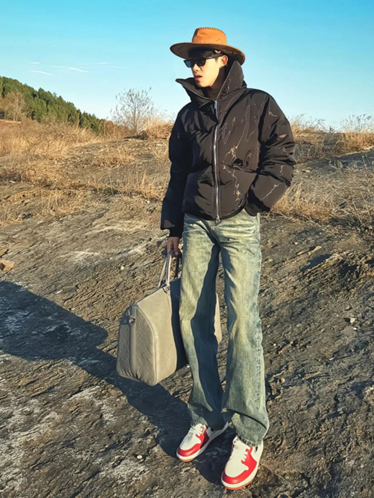 

Мужские джинсы-клеш в американском ретро-стиле, синие, прямые, зауженные, с эффектом похудения, Cleanfit, узкая версия