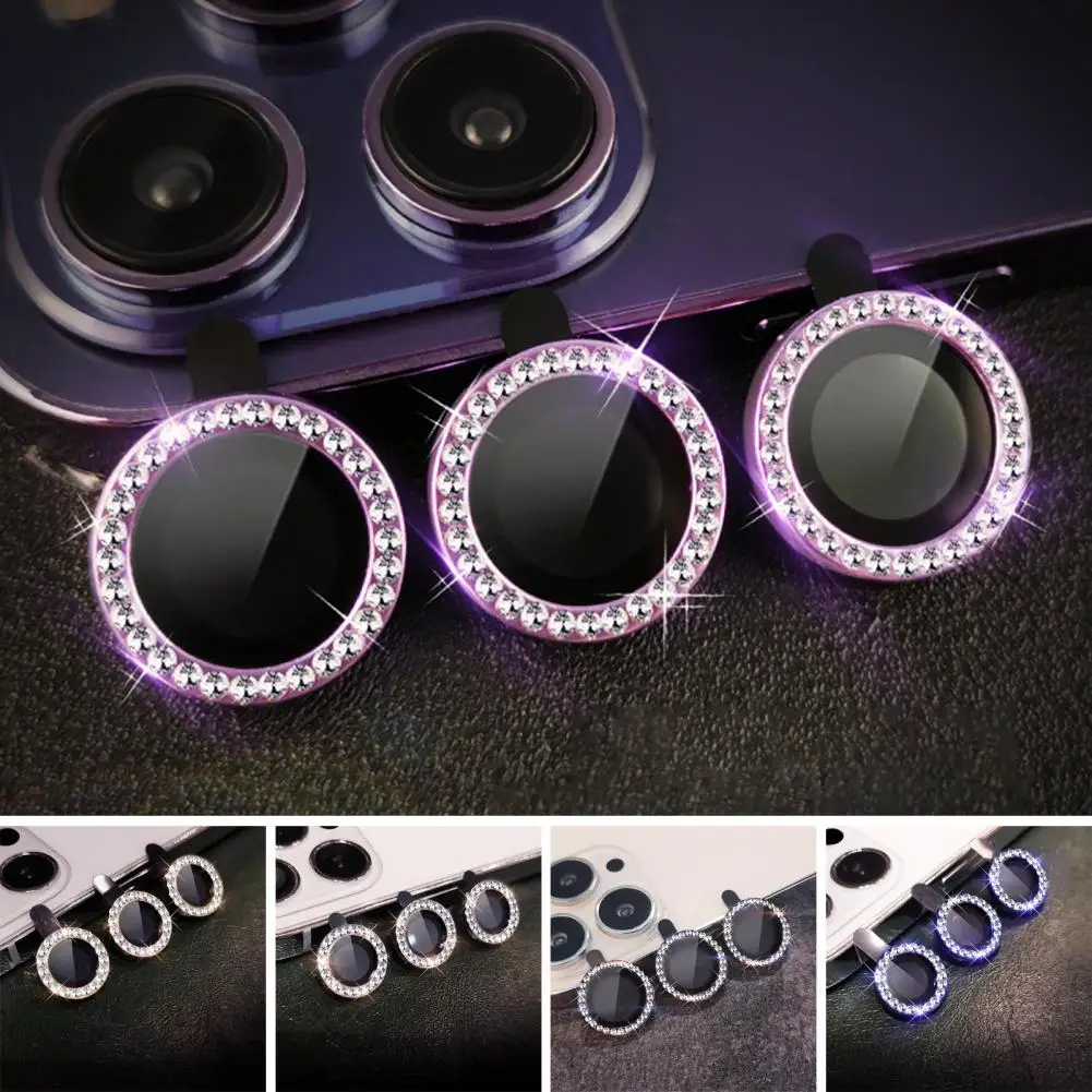 초박형 낙하 방지 라인스톤 풀 스마트폰 카메라 렌즈, 강화 필름