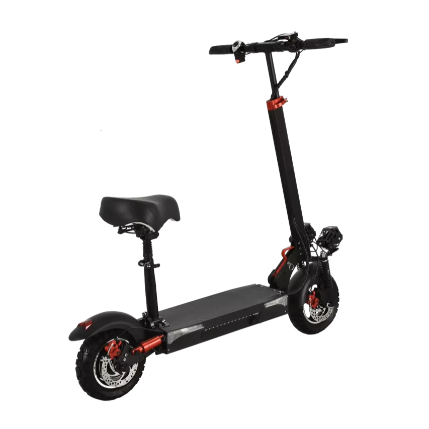 

48 В, 21 Ач, 500 Вт, 45 км/ч, черный складной электрический самокат с 10-дюймовыми шинами, двухколесный самокат сверхдальнего действия