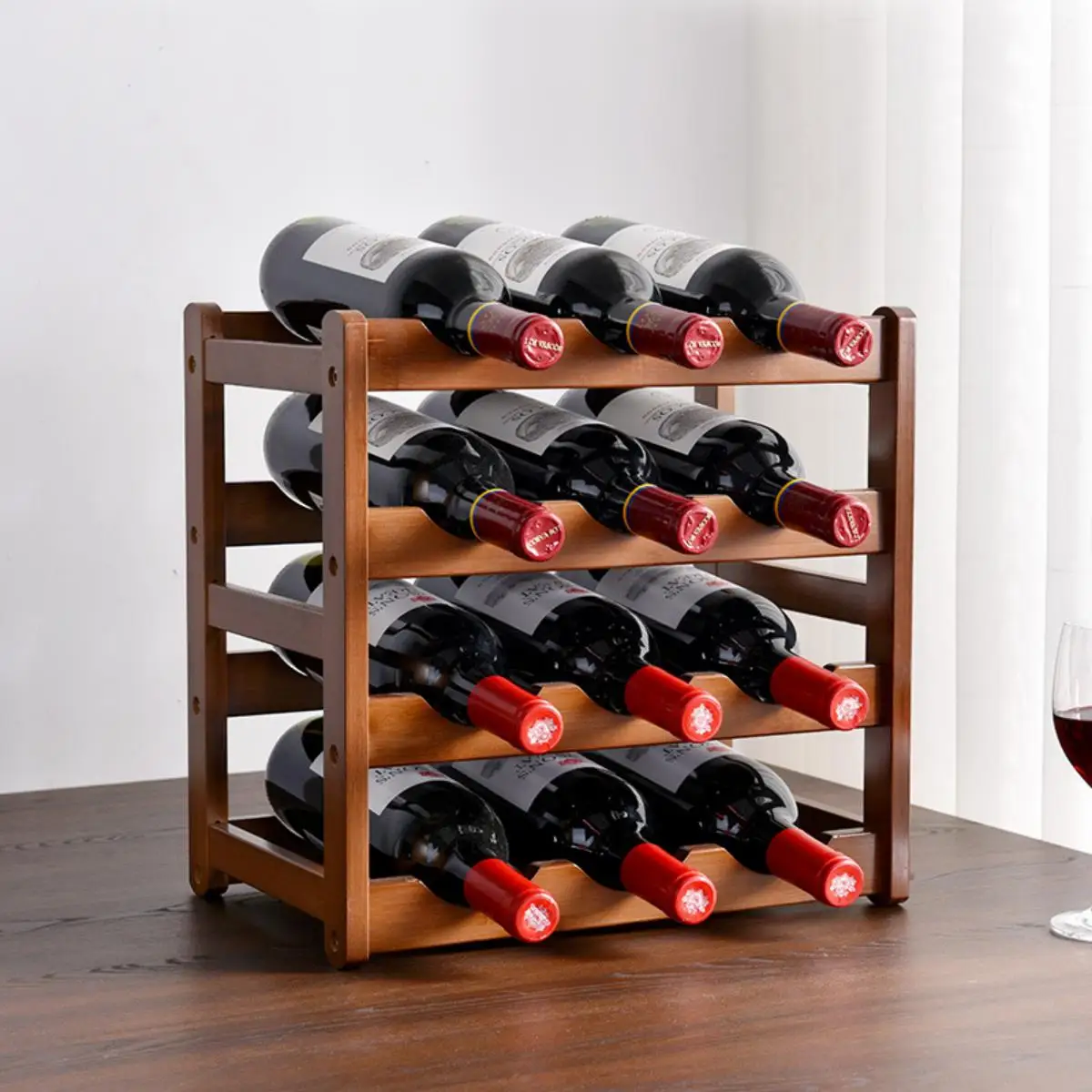 Wine Rack，Wine Bottle Holder，Sturdy and Durable Wine Storage Cabinet Shelf, Wine Racks Countertop for Pantry