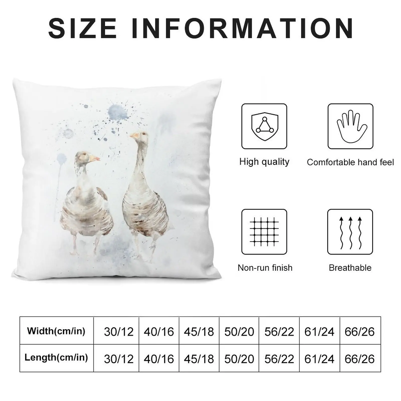 Rainy Day - Watercolour Geese Throw Pillow New year Sofa Cushions Decorative Cushions pillow