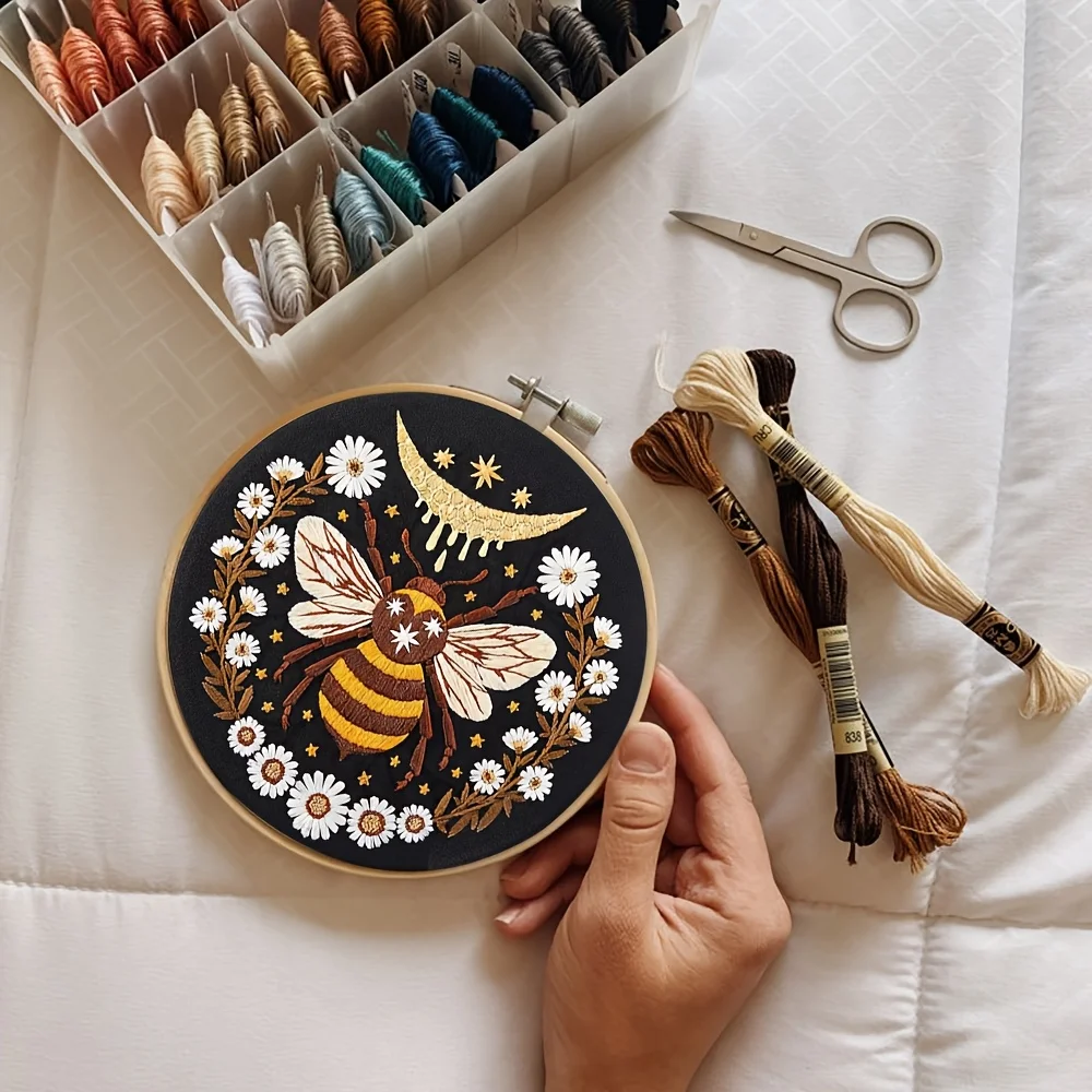 New Embroidery Flower Pattern DIY Cross Stitch Animal Bird Painting With Hoop Adult Beginner