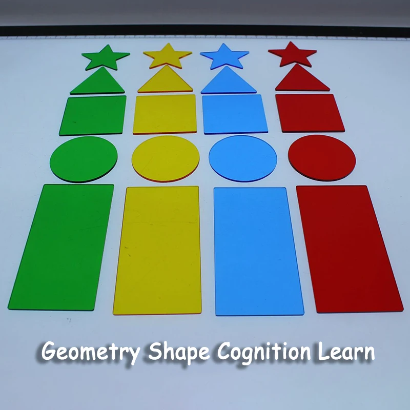 المواد التعليمية للرياضيات من مونتيسوري للأطفال، شكل هندسي شفاف، أداة تعلم الكسر، لعبة تعليمية لرياض الأطفال