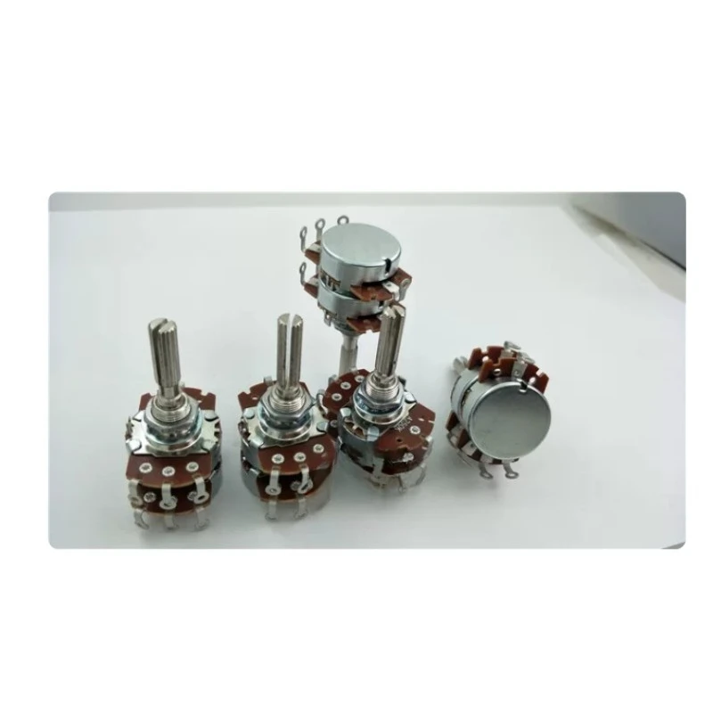 Dual 8-Pin Volume Potentiometer A50K A100K A250K A500K A1M Retro Audio Replacement Accessories (with Fader)