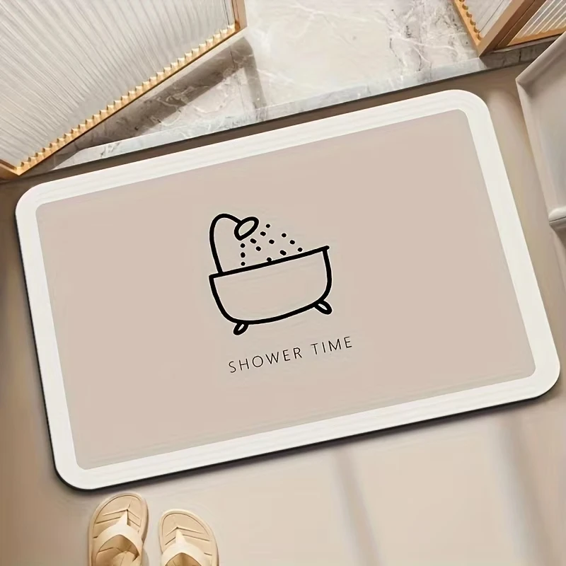 

VIKAMA Ins Minimalist Style Shower Time Bathroom Mat Sleek Design Household Bathroom Anti-Slip Absorbent Foot Mat